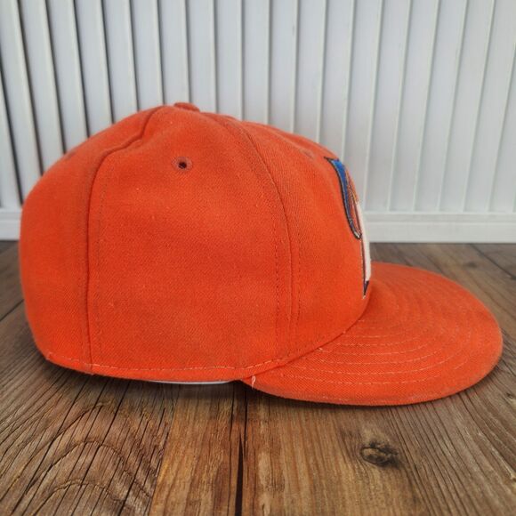 Miami Marlins New Era 59fifty Fitted Sz 7 1/8 Hat Cap Orange Baseball On-Field - Picture 4 of 11